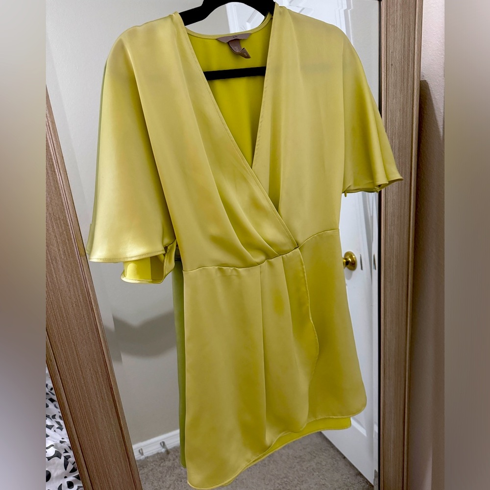 H&M satin wrap front dress